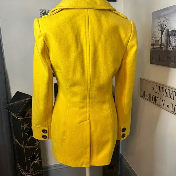 Moda International Sunny Yellow Pea Coat - Picture 4 of 4